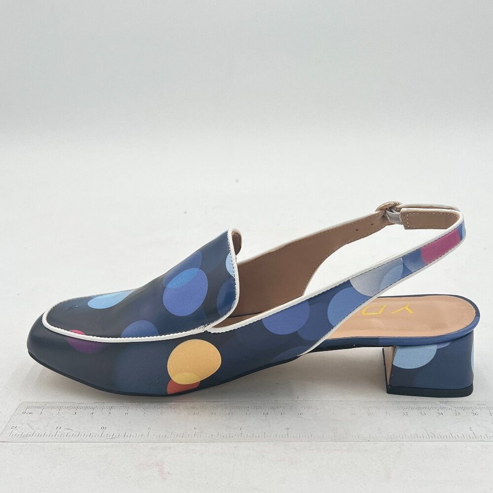 Ydn Colorful Dots Square Toe Block Low Heels Slin… - image 2